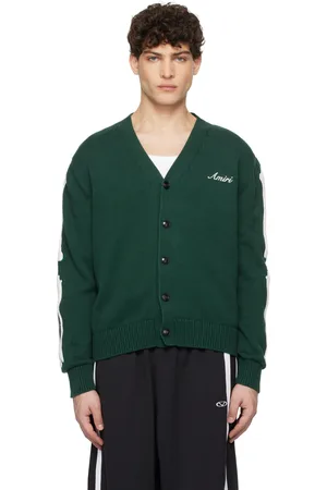 AMIRI Cardigan vert à appliqués d
