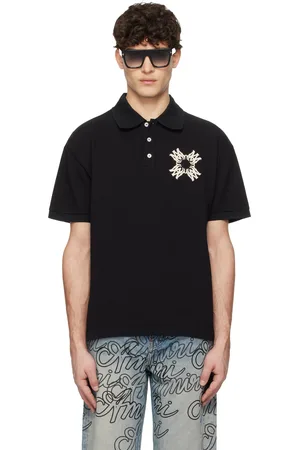 AMIRI Polo noir à quadrigramme brodé