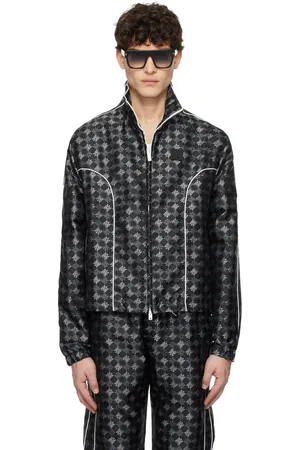 AMIRI Blouson de survêtement noir à motif à quadrigrammes