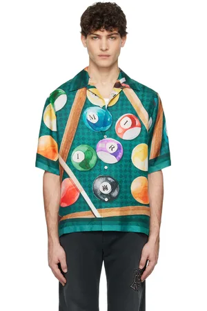 AMIRI Chemise de bowling verte à motif de billard