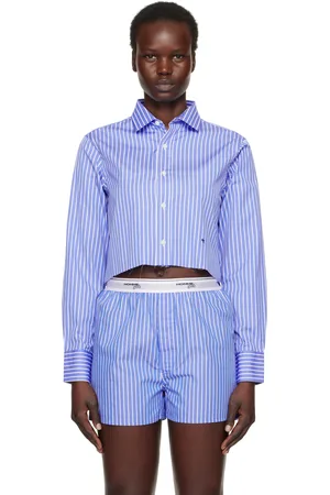 HOMMEGIRLS Chemise écourtée bleue