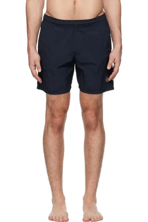 Stone Island Maillot de bain bleu marine en taffetas froissé