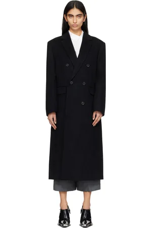 JUUN.J Manteau long noir à double boutonnage