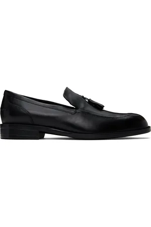 HUGO BOSS Flâneurs noirs en cuir à pampilles
