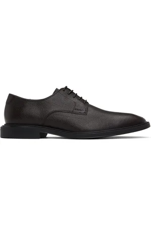 HUGO BOSS Derbys bruns en cuir grainé
