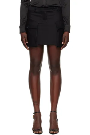 Tom Ford Minijupe noire à poches à rabat surdimensionnées