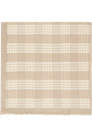 RAG&BONE Foulard Harlow beige à motif géométrique