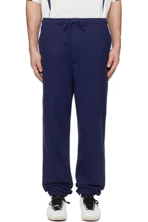 Y-3 Pantalon de survêtement bleu en jersey bouclette