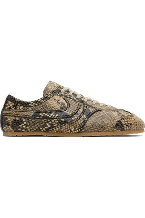 DRIES VAN NOTEN Baskets beiges en cuir