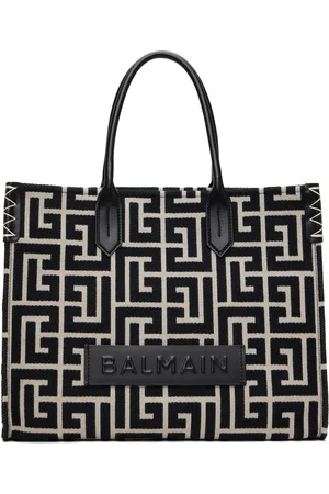 Balmain Cabas 42 noir et blanc cassé à monogrammes - B-Army