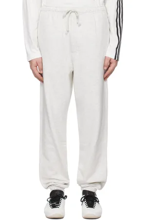 Y-3 Pantalon de survêtement gris en jersey bouclette