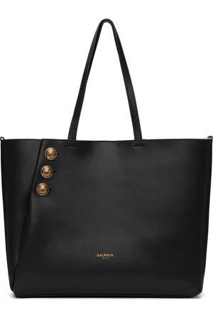 Balmain Cabas noir en cuir - Emblème
