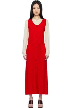 LE 17 SEPTEMBRE Robe longue rouge en tricot