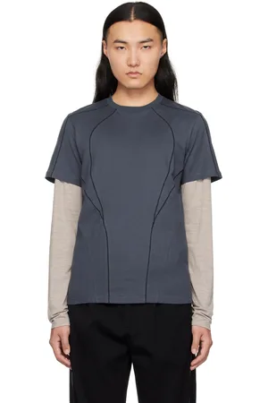 Hyein Seo T-shirt bleu à points de surjet