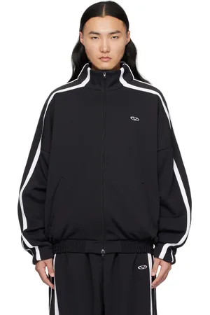 Vetements Blouson de survêtement noir et blanc à logo ovale