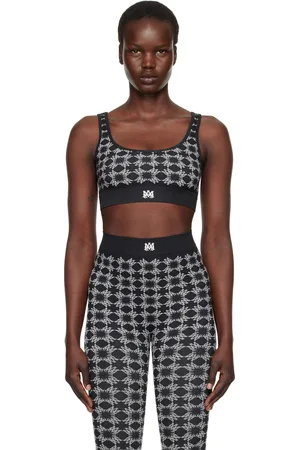 AMIRI Soutien-gorge de sport sans coutures noir à motif à quadrigrammes