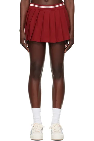 AMIRI Minijupe rouge à quadrigramme et à plis