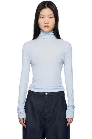 LE 17 SEPTEMBRE Col roulé semi-transparent bleu