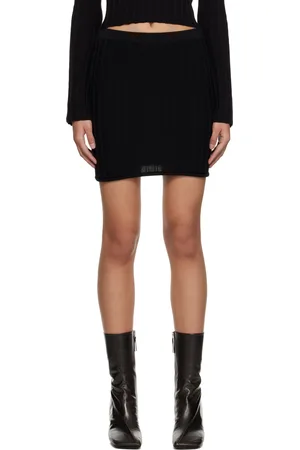 Filippa K Minijupe noire en tricot côtelé