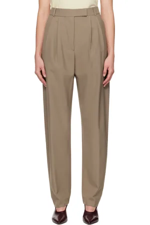 Rohe Pantalon façon tailleur ample et incurvé taupe