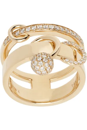 Rainbow K Bague étagée dorée à anneaux de style perçage