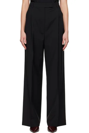 Rohe Pantalon façon tailleur noir à taille haute