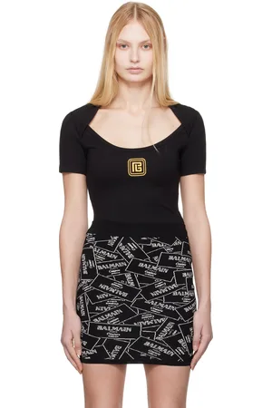 Balmain T-shirt noir à encolure arrondie