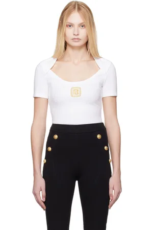 Balmain T-shirt blanc à encolure arrondie