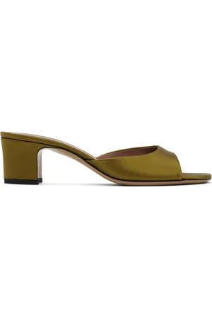 PARIS TEXAS Sandales de style mule à talon bottier Lara 50 vertes