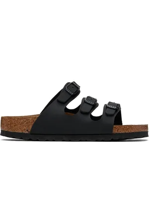 Birkenstock Sandales étroites Florida noires à semelle intérieure en suède