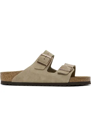 Birkenstock Sandales Arizona taupe à semelle intérieure en suède
