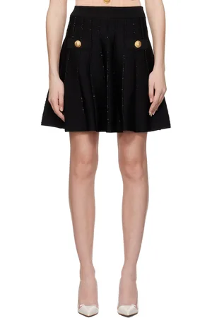Balmain Minijupe évasée noire en tricot