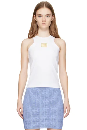 Balmain Débardeur blanc à logo PB rétro