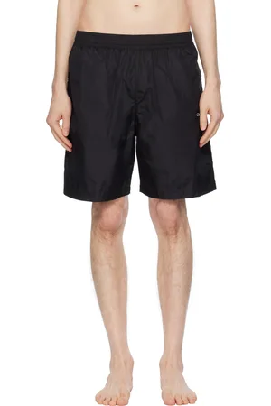 OFF-WHITE Maillot de bain noir à rayures diagonales