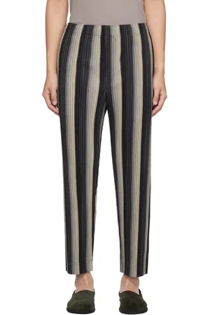 Issey Miyake Pantalon RB_Stripes 2 noir et beige édition Ronan Bouroullec