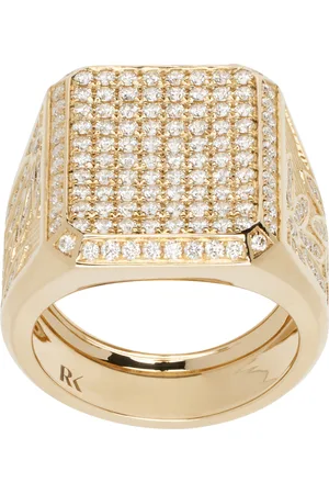 Rainbow K Chevalière dorée à diamants