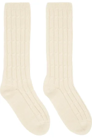 VALENTINO GARAVANI Chaussettes beiges en cachemire
