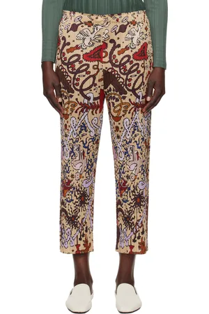 PLEATS PLEASE ISSEY MIYAKE Pantalon multicolore à motif Interplanetary