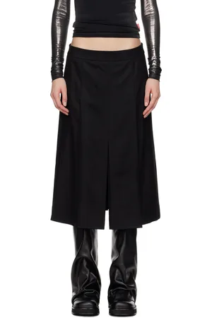 JUUN.J Jupe midi Hidden noire en flanelle