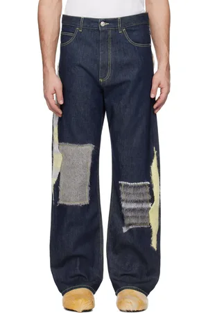 Marni Jean bleu à écussons en mohair