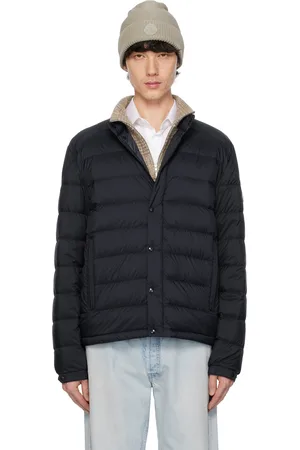 Moncler Blouson court Selves bleu marine rembourré en duvet