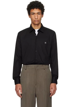 HUGO BOSS Chemise ajustée noire à logo étagé