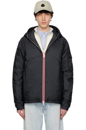 Moncler Blouson court Evettes bleu marine rembourré en duvet à capuche