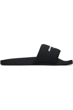 Alexander Wang Sandales à enfiler noires à logo