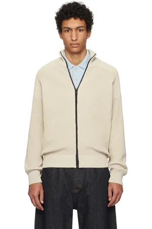 HUGO BOSS Pull Kalandrio beige à glissière