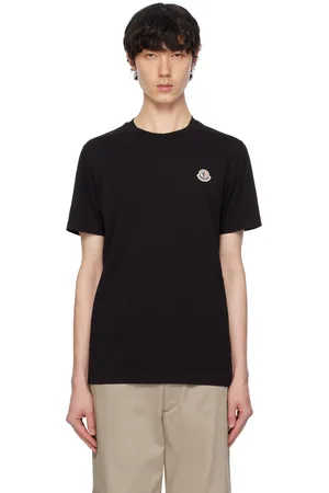 Moncler Ensemble de trois t-shirts noirs à écusson à logo