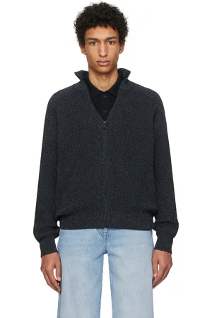 HUGO BOSS Pull bleu marine à glissière