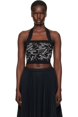 Balmain Haut noir à motif d