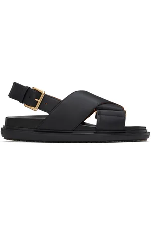 Marni Sandales Fussbett noires en cuir