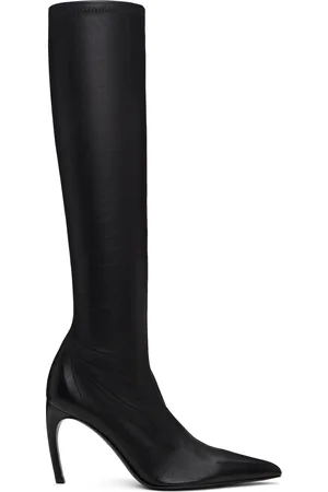 Salvatore Ferragamo Bottes hautes noires en cuir nappa extensible